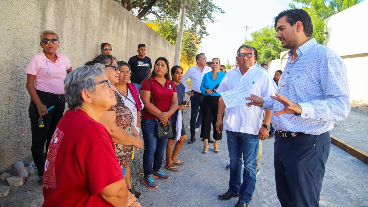 Supervisó alcalde Carlos Peña Ortiz calidad en pavimentación hidráulica de 8.6 MDP