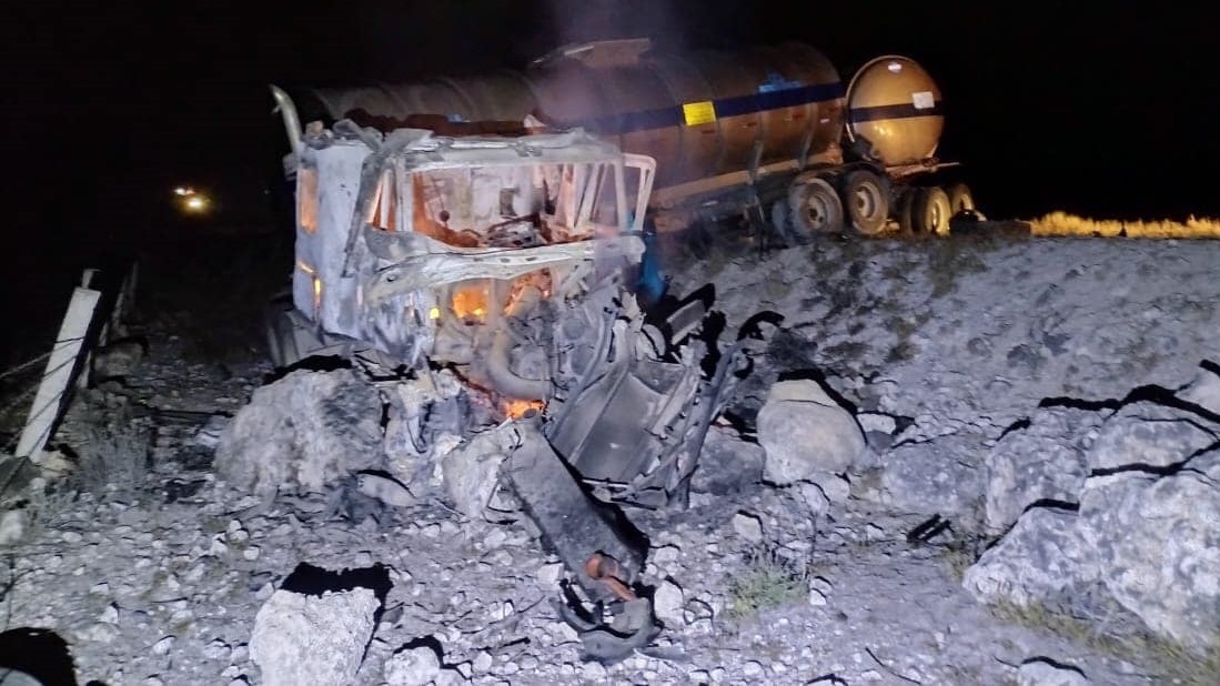 Se registra choque de tráileres e incendio cerca de Tula