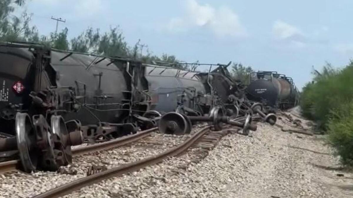 Descarrila tren de carga cerca del Sifón en Reynosa
