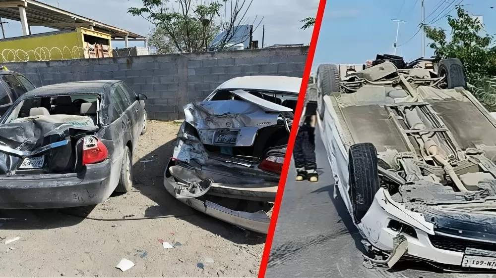 Encontronazo deja cuatro vehículos dañados y un herido en Nuevo Laredo