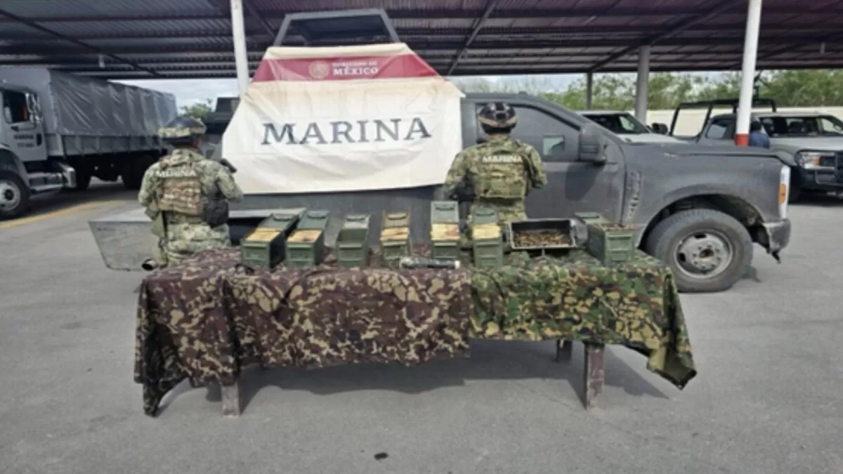Aseguran explosivo y más de mil cartuchos en Tamaulipas durante Operación Frontera Norte