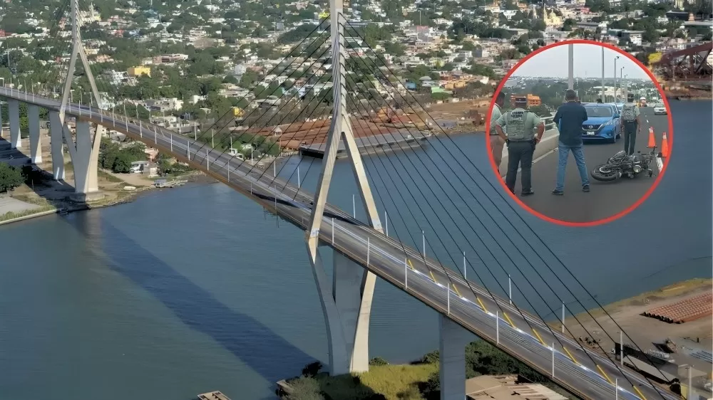 Motociclista queda herido tras brutal choque en el Puente Tampico