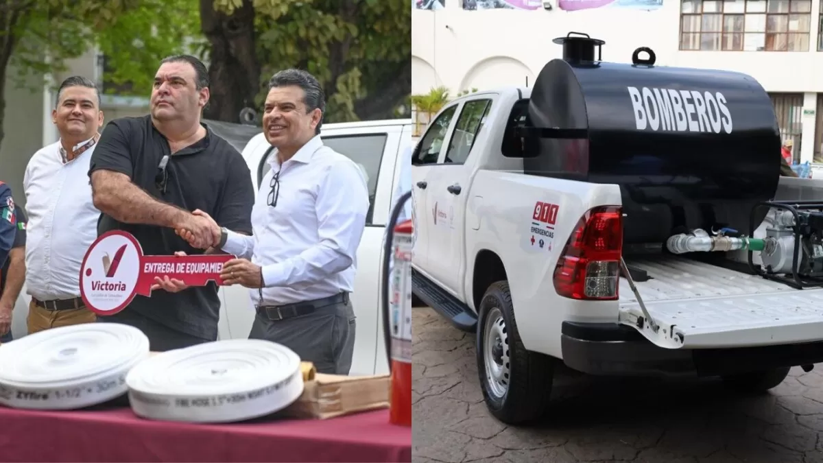 Entrega Lalo Gattás unidad de combate de incendios a Protección Civil Victoria