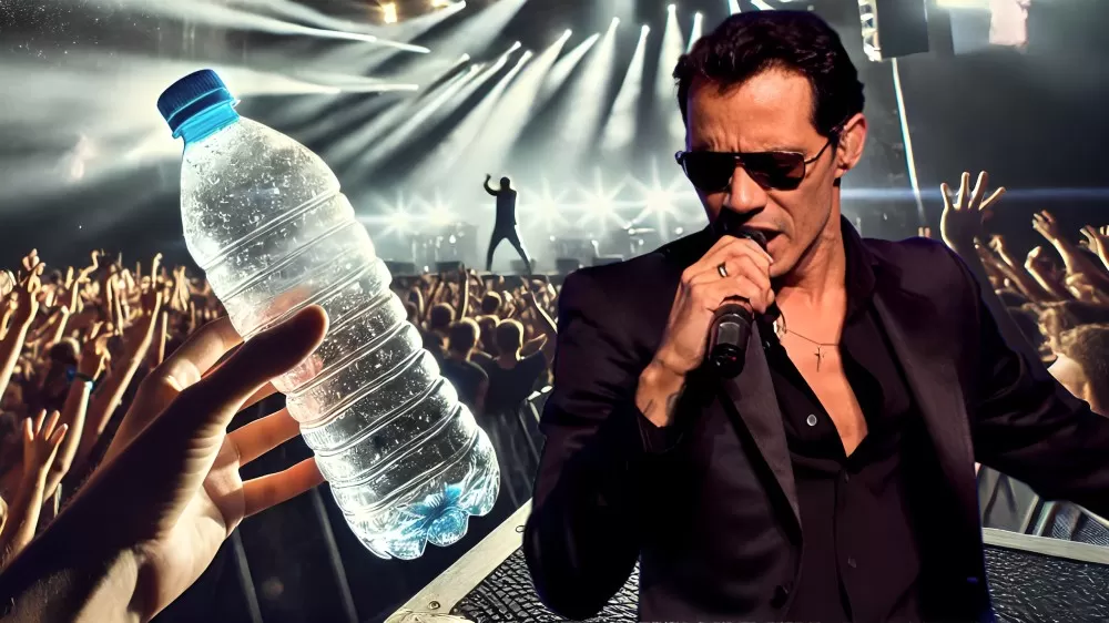 Marc Anthony recibe botellazo en pleno concierto