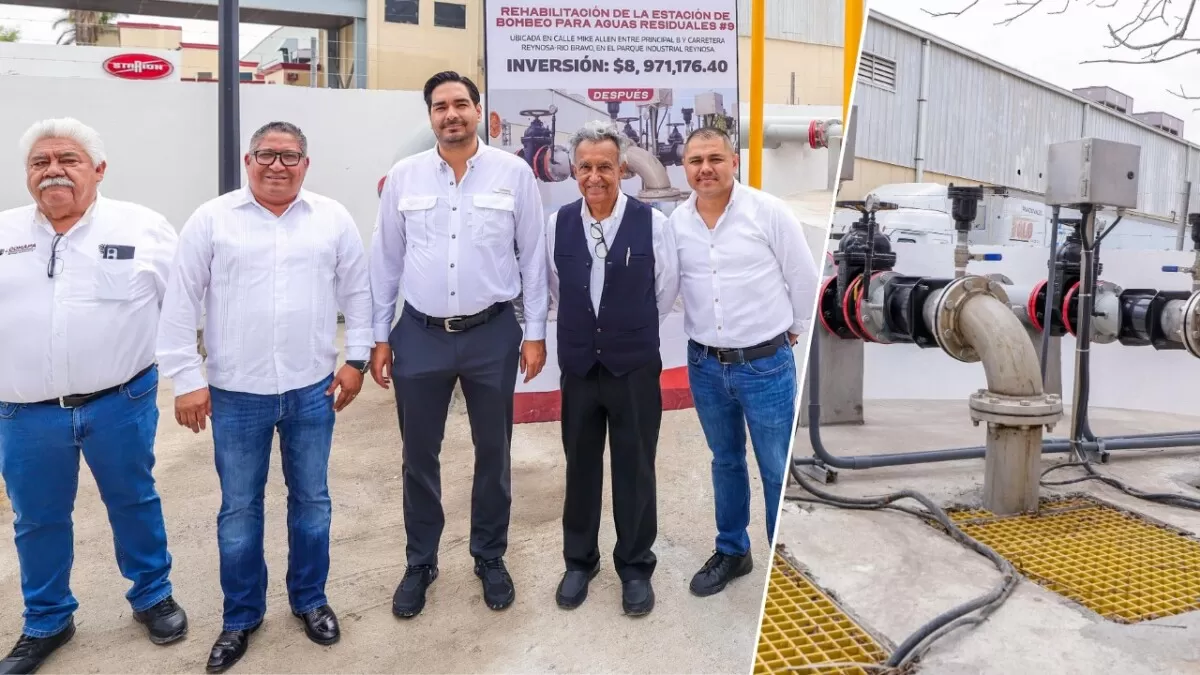 Inaugura rehabilitación de estación de bombeo de aguas residuales en Reynosa