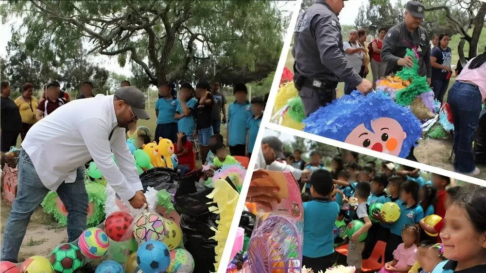 Regala CEDES Matamoros piñatas elaboradas por PPLs a niños y niñas de La Bartolina