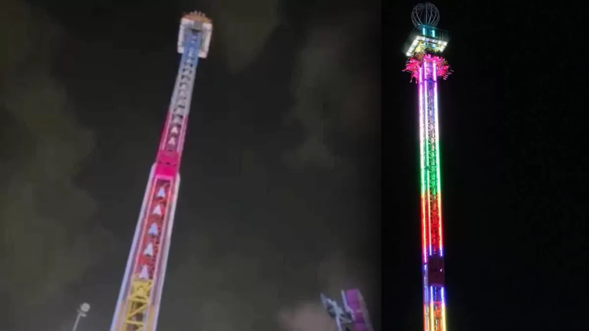 Pánico en Feria de Tampico: atracción extrema se detiene con personas a bordo