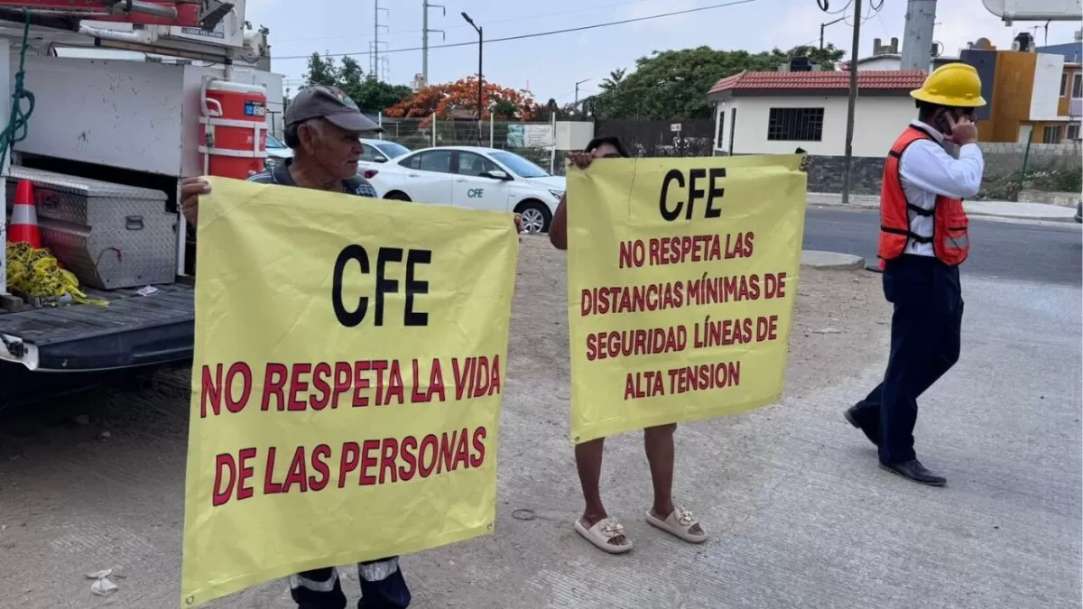 Tercer día de manifestaciones y bloqueos en la Carmen Romano ante el rechazo de línea de alta tensión