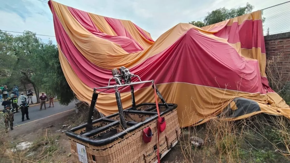 Desplome de globo aerostático deja 12 heridos en Edomex
