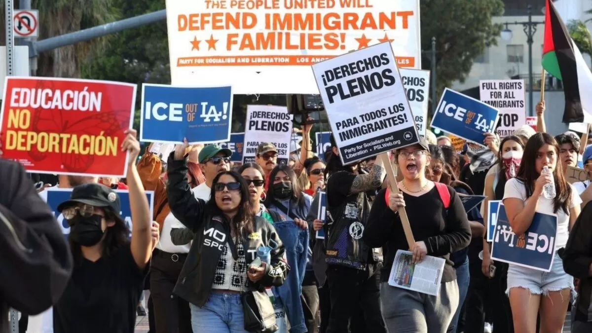 Protestas migratorias desatan enfrentamientos y despliegue militar en Los Angeles