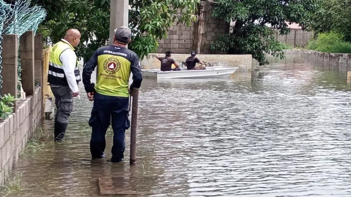 Creciente de ríos provoca inundaciones en colonias de Tampico