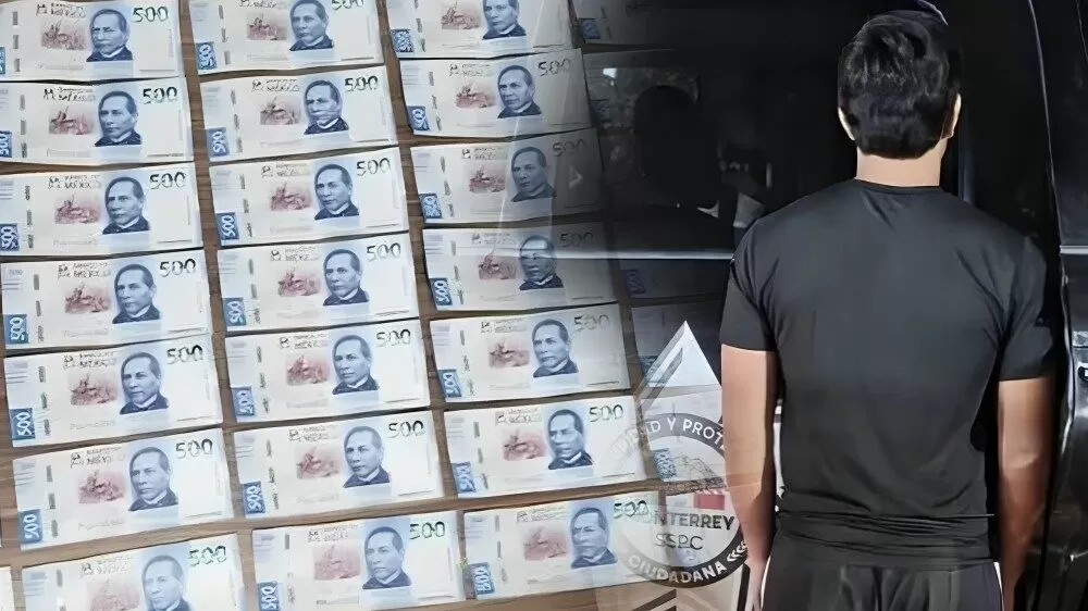 Detienen a joven con casi 25 mil pesos falsos en Monterrey