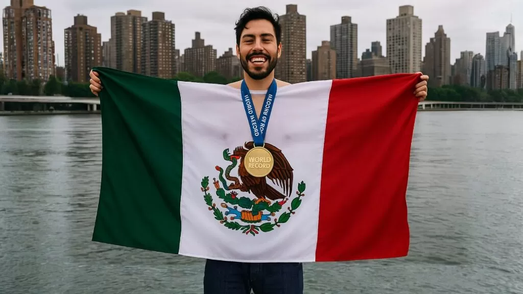 Mexicano rompe récord mundial al nadar alrededor de Manhattan