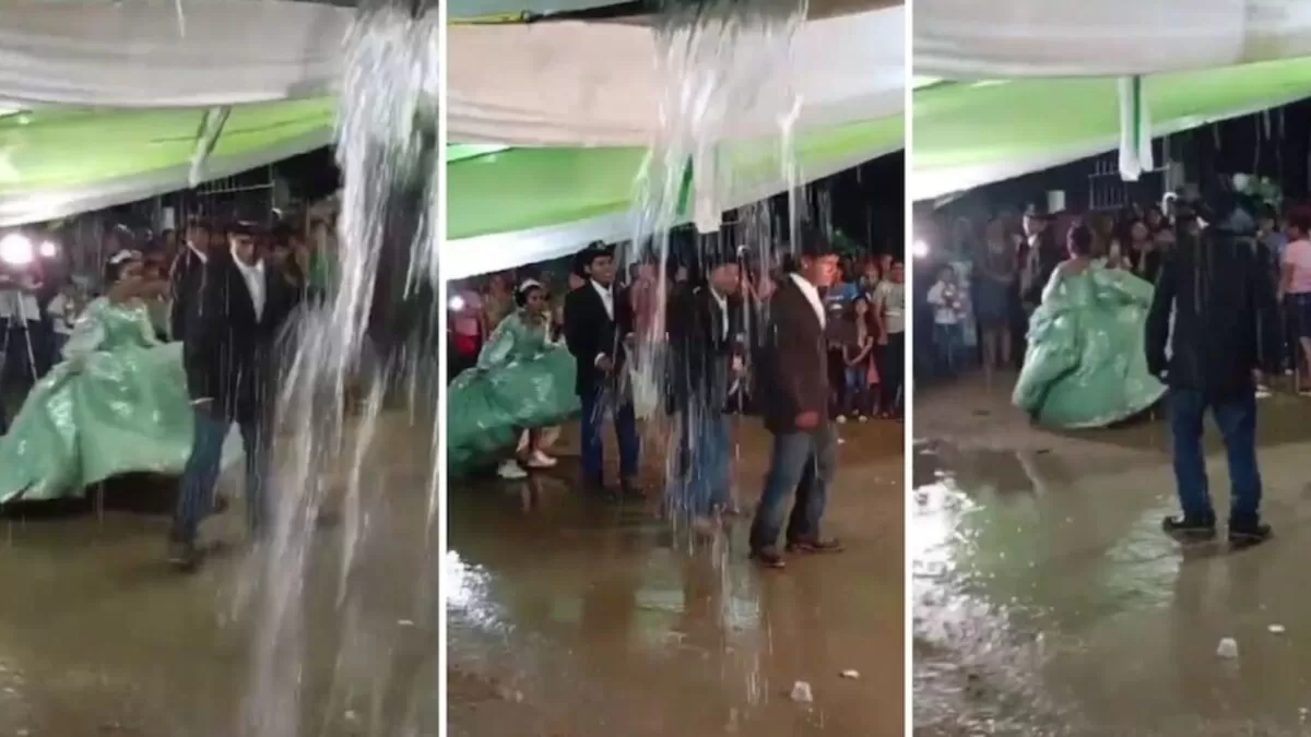 Quinceañera baila su vals bajo la lluvia y se vuelve viral