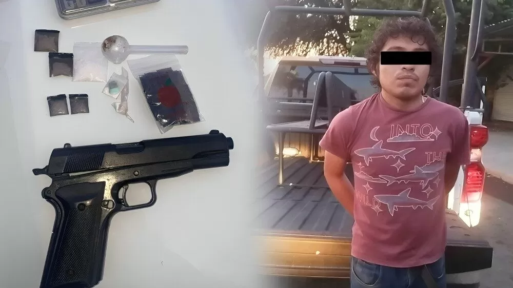 Arrestan a hombre con droga y pistola falsa en Ciudad Victoria