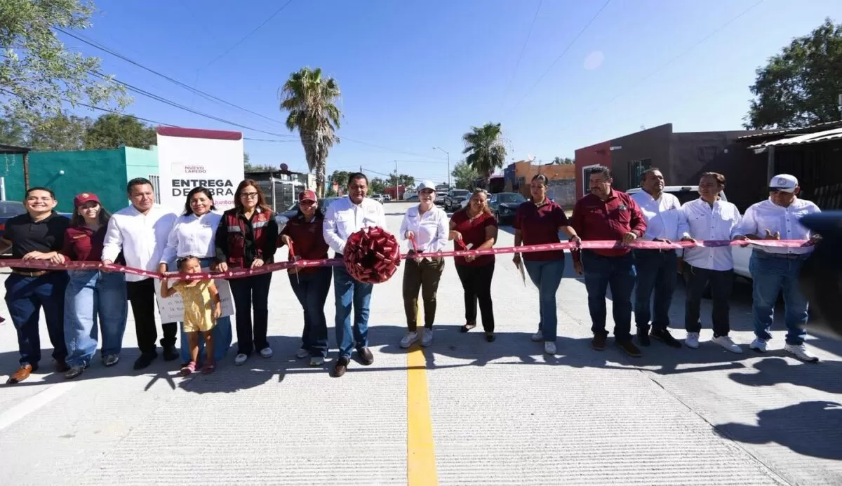 Alcaldesa Carmen Lilia inaugura obras de concreto hidráulico en la colonia Nueva Victoria