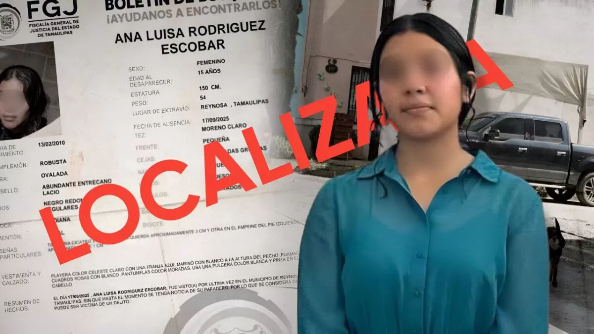Localizan con vida a Ana Luisa, adolescente desaparecida en Reynosa