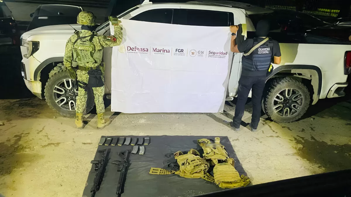 Aseguran armas y vehículo blindado durante operativo en Jaumave