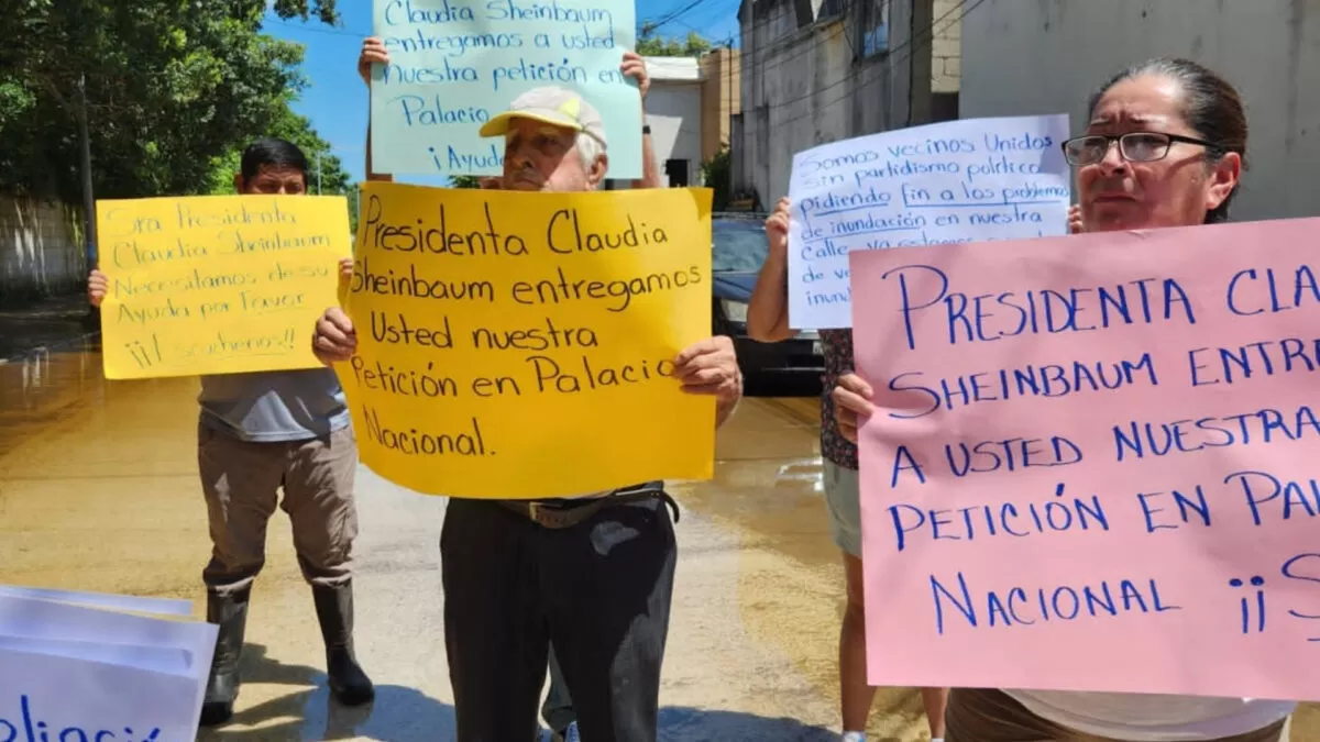 Vecinos exigen obras por calle inundada entre Tampico y Madero