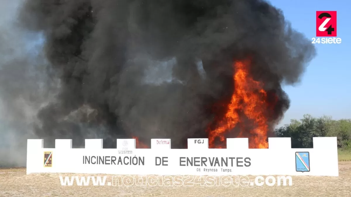 FGR incinera más de una tonelada de drogas en Tamaulipas