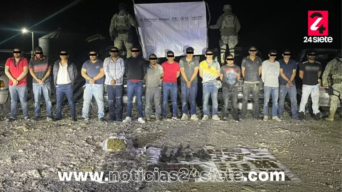 Autoridades detienen a 15 y aseguran armas en Tamaulipas