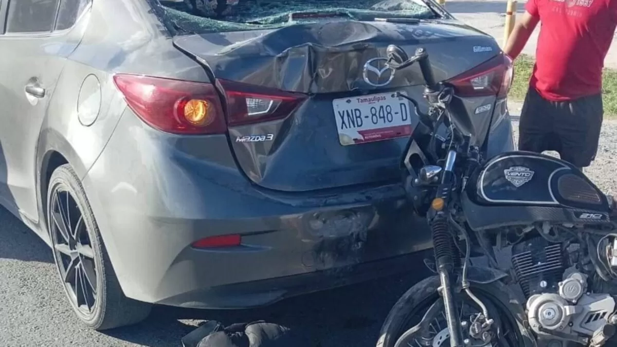 Muere motociclista tras chocar contra auto en la carretera Río Bravo–Reynosa