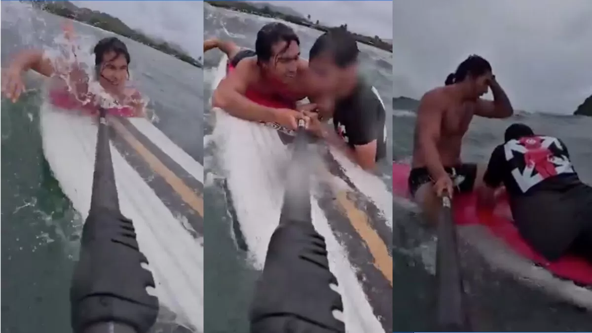 Guardavidas salva a joven arrastrado por las corrientes del huracán Priscilla