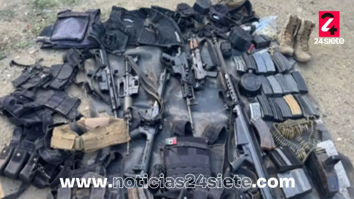 Aseguran arsenal en cateo de fuerzas federales en Altamira