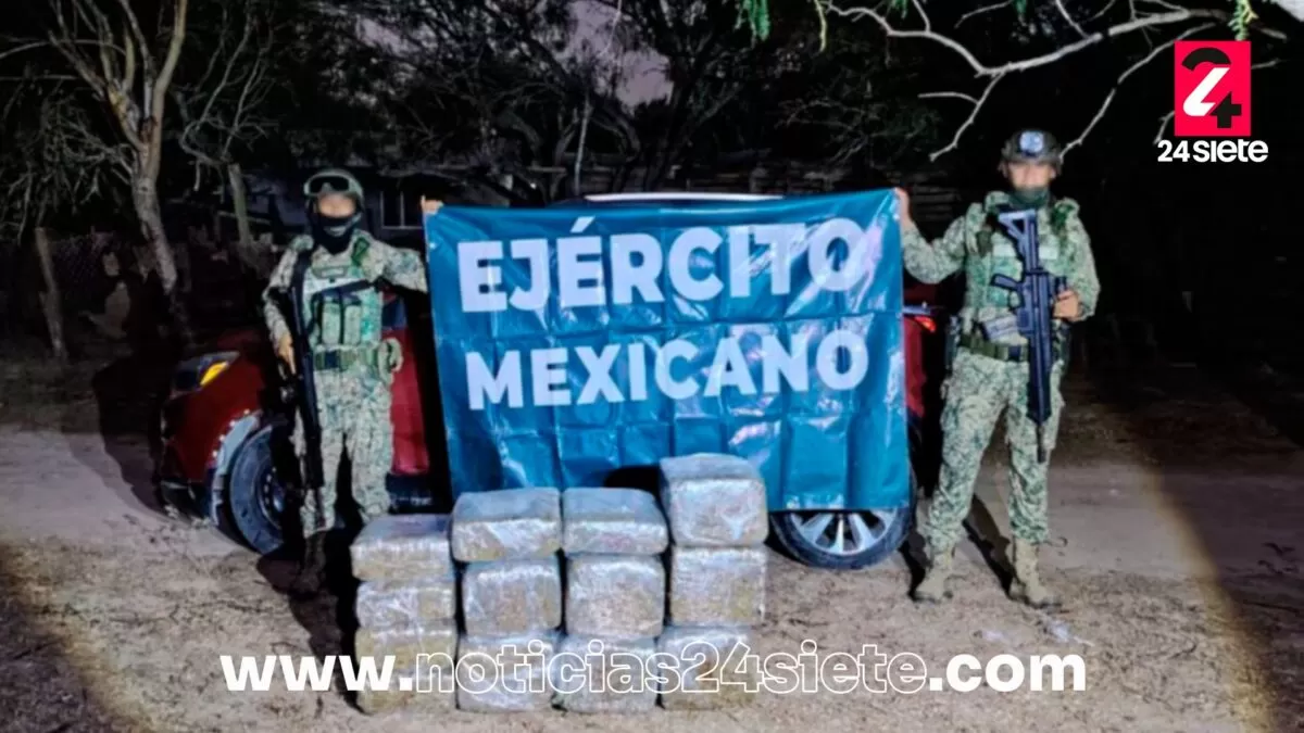 Aseguran 86 kg de marihuana y una camioneta en Matamoros
