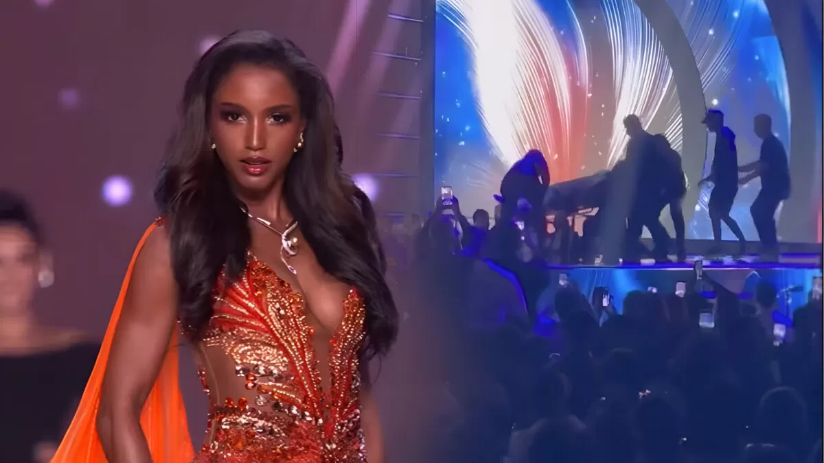 Miss Jamaica sufre aparatosa caída en preliminar de Miss Universo