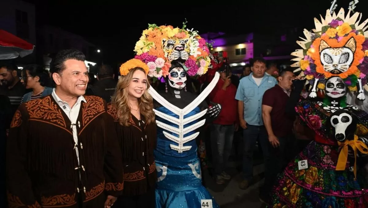 Entre colores y tradición, celebran Lalo y Lucy festival de Día de Muertos en Victoria