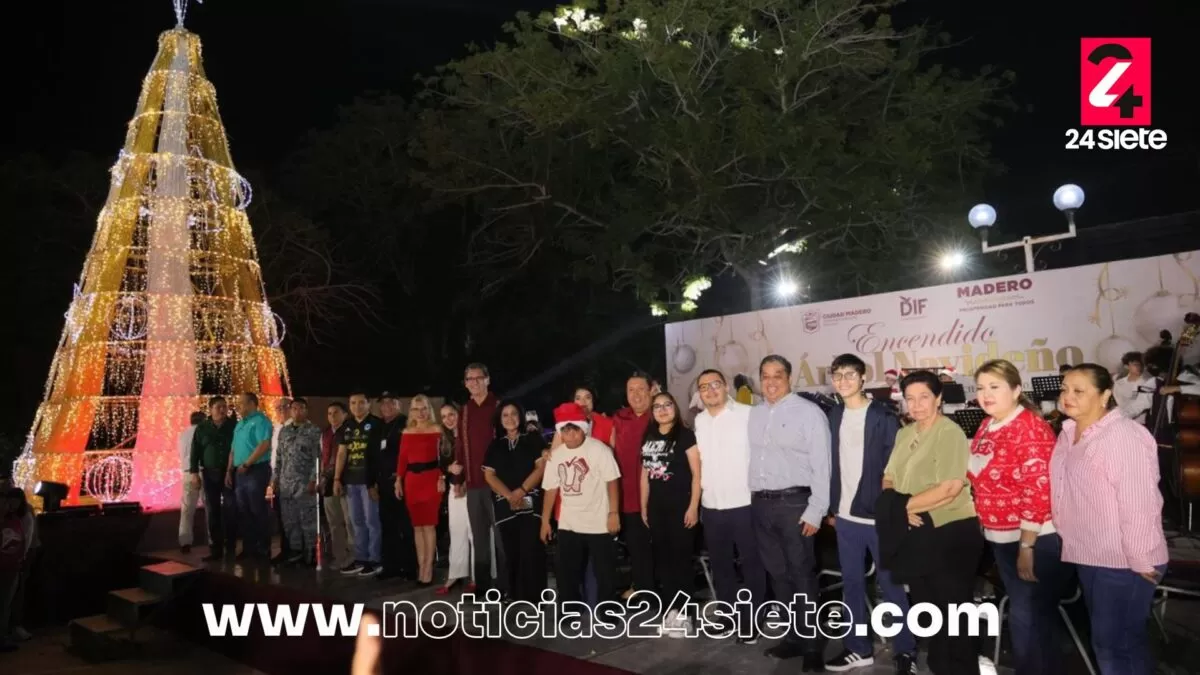 Erasmo González lidera emotivo encendido del pino en Ciudad Madero