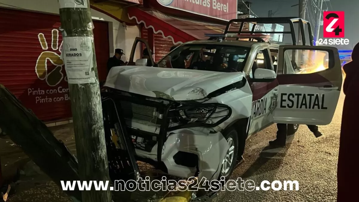 Accidente de patrulla estatal deja a una policía lesionada en Altamira