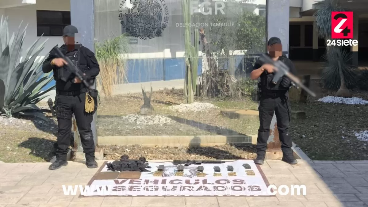 Autoridades aseguran vehículo con armamento en Reynosa