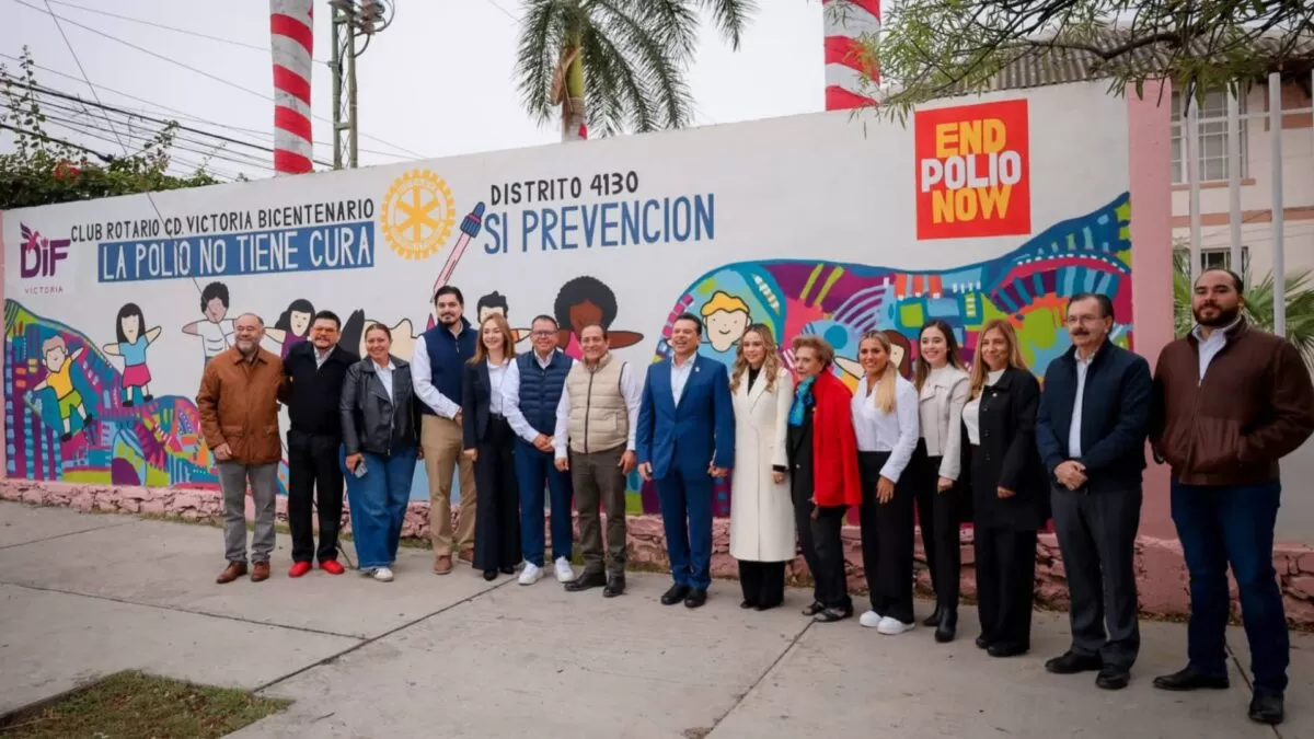DIF Victoria y Club Rotario Ciudad Victoria Bicentenario presentaron el mural “End Polio Now”