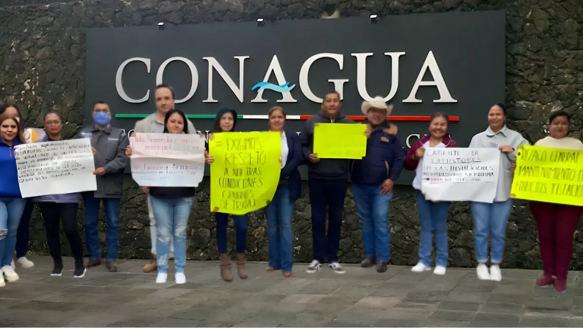 Cerca de 200 empleados de Conagua protestan en el sur de Tamaulipas