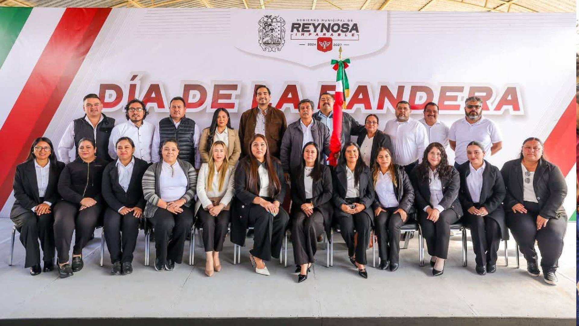 Conmemoró escuela Escudo Nacional el Día de la Bandera con Alcalde de Reynosa