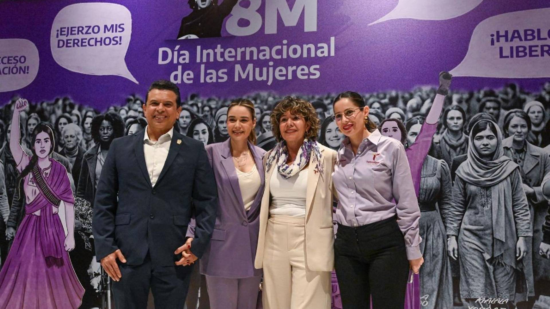 Lucy y Lalo Gattás asisten a ciclo de conferencias por el 8M
