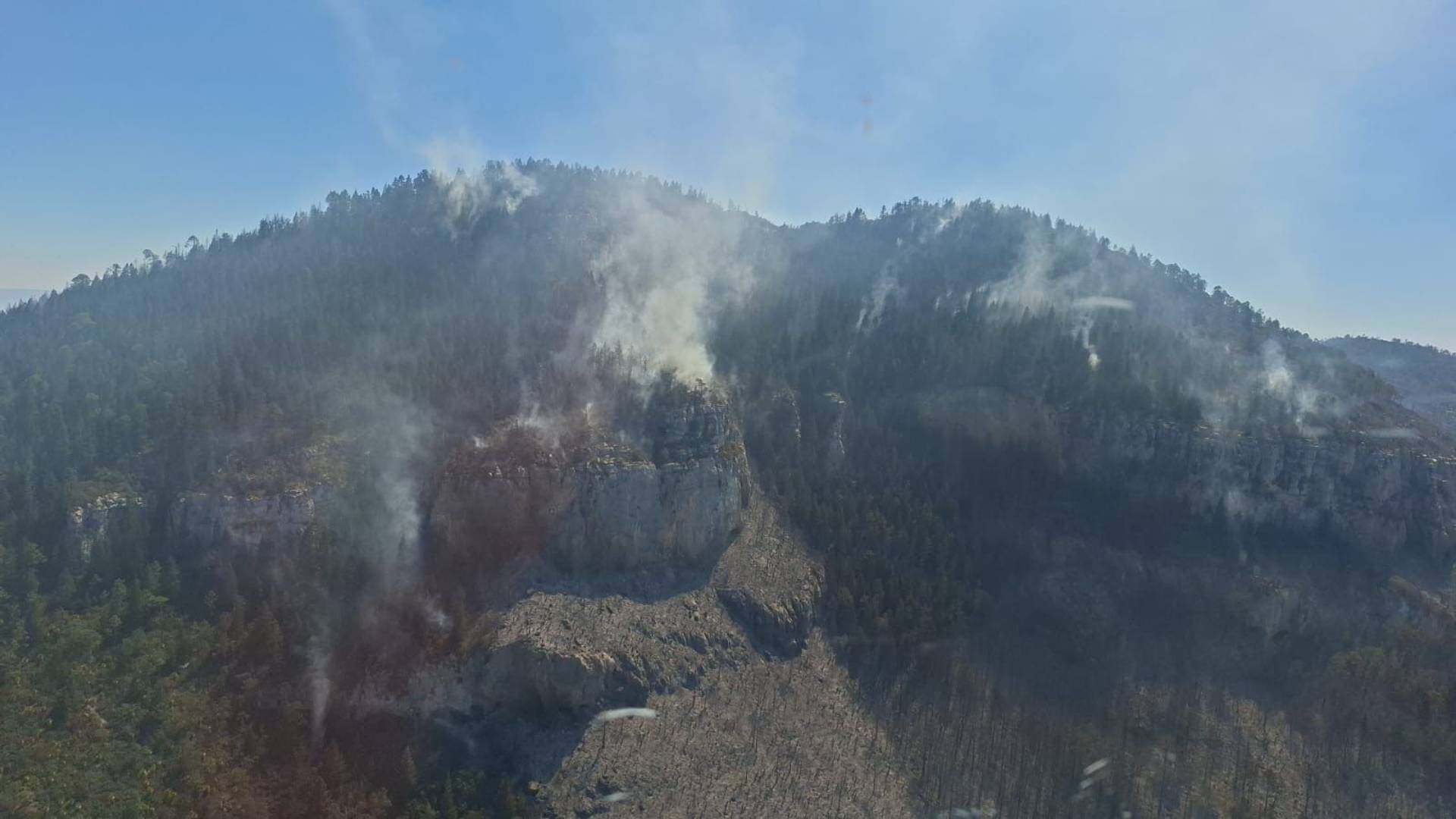 Refuerzan operativo para combatir incendio forestal en Miquihuana