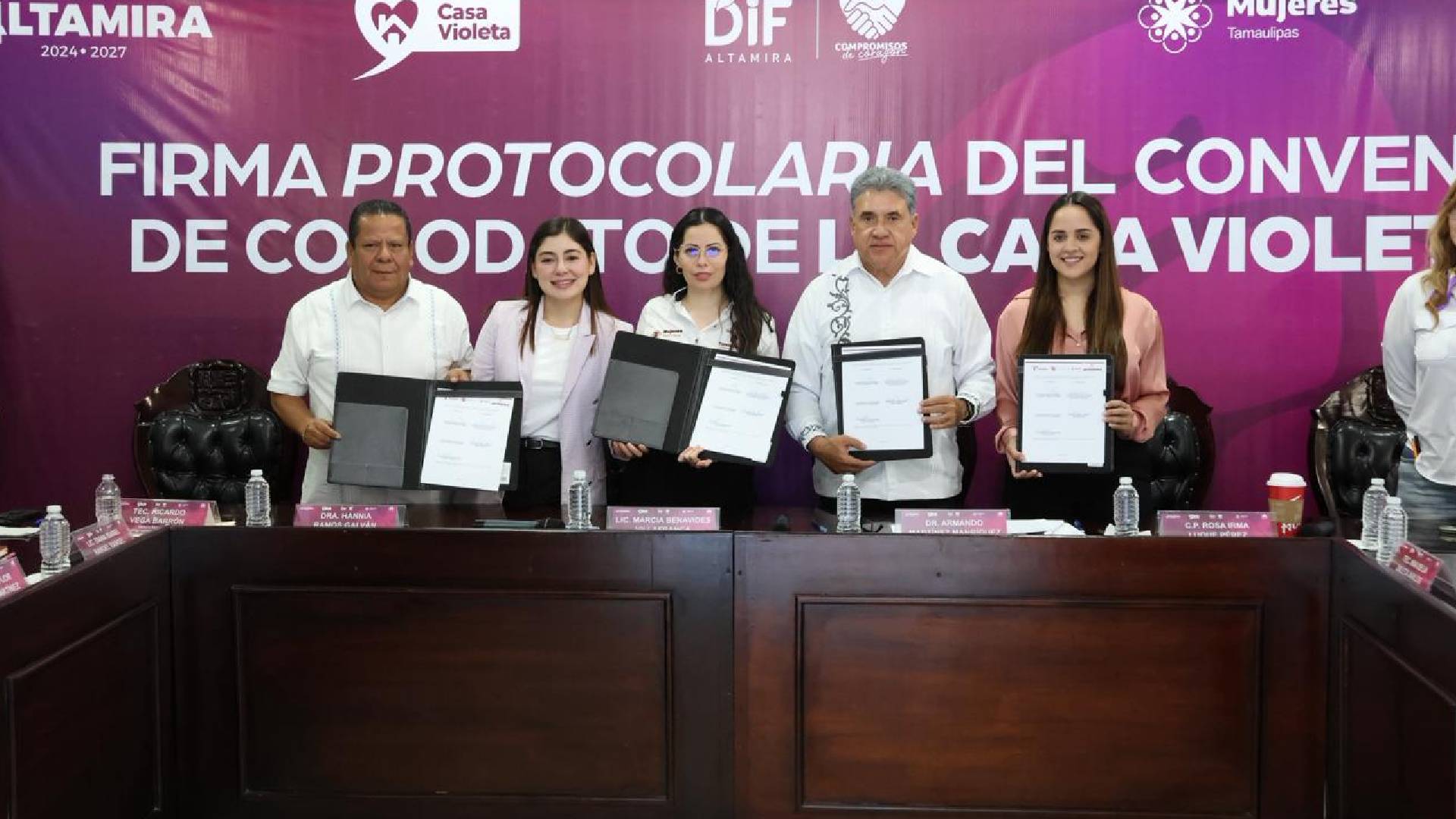 Refuerzan atención a mujeres con convenio de Casa Violeta en Altamira