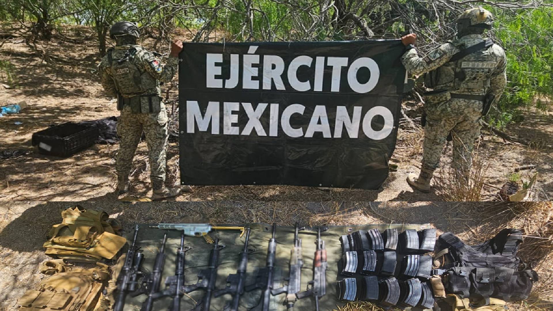 Ejército asegura armas, cargadores y municiones en Matamoros