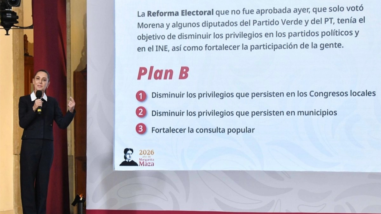 Sheinbaum presenta Plan B tras rechazo de reforma electoral