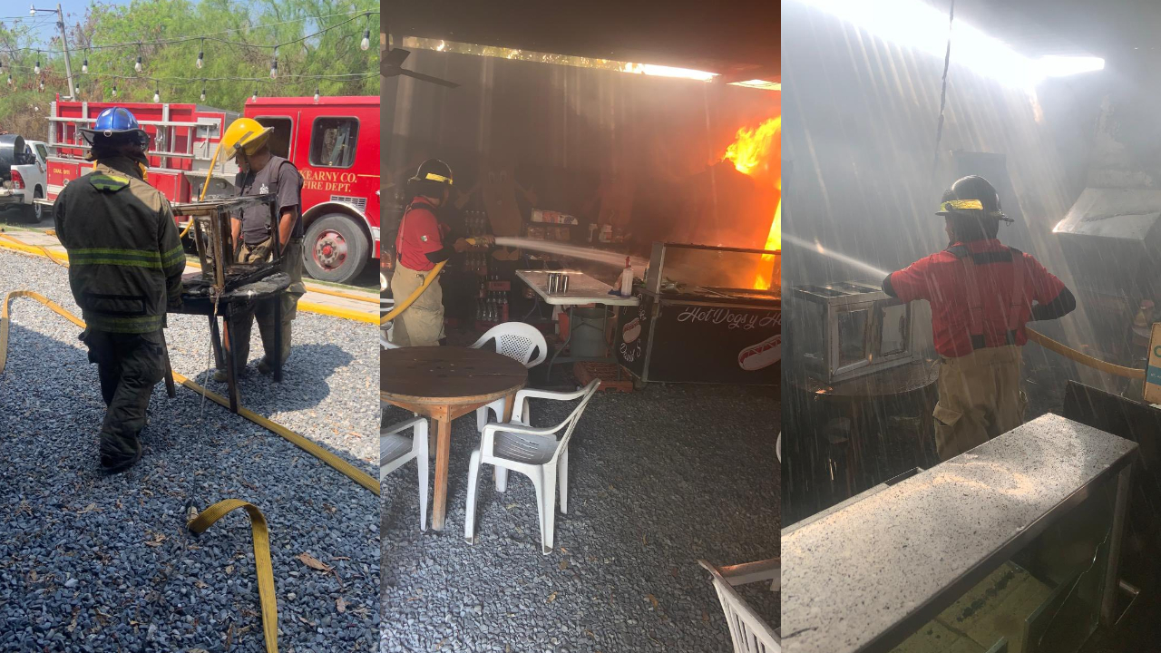 Incendio consume negocio de hamburguesas en Victoria