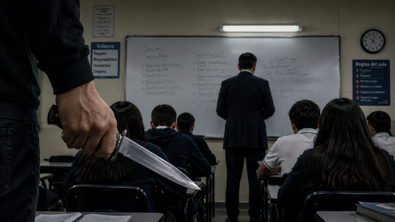 Alumno apuñala a maestro que no le quiso recibir la tarea