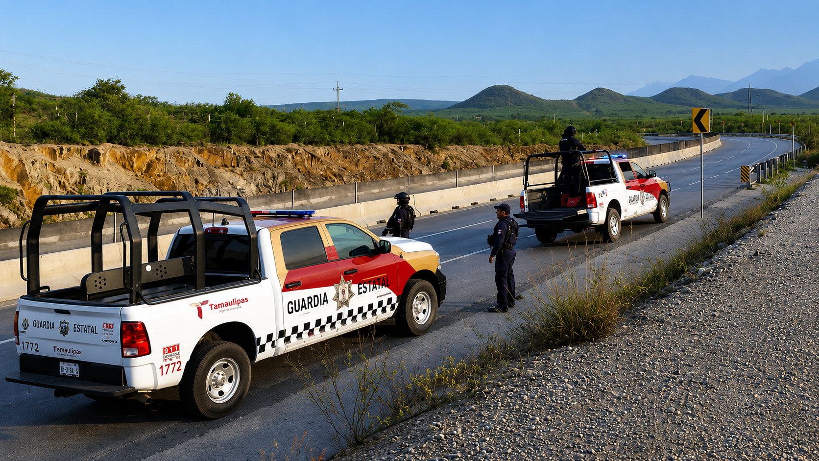 Detienen a dos y aseguran camioneta tras persecución en Padilla