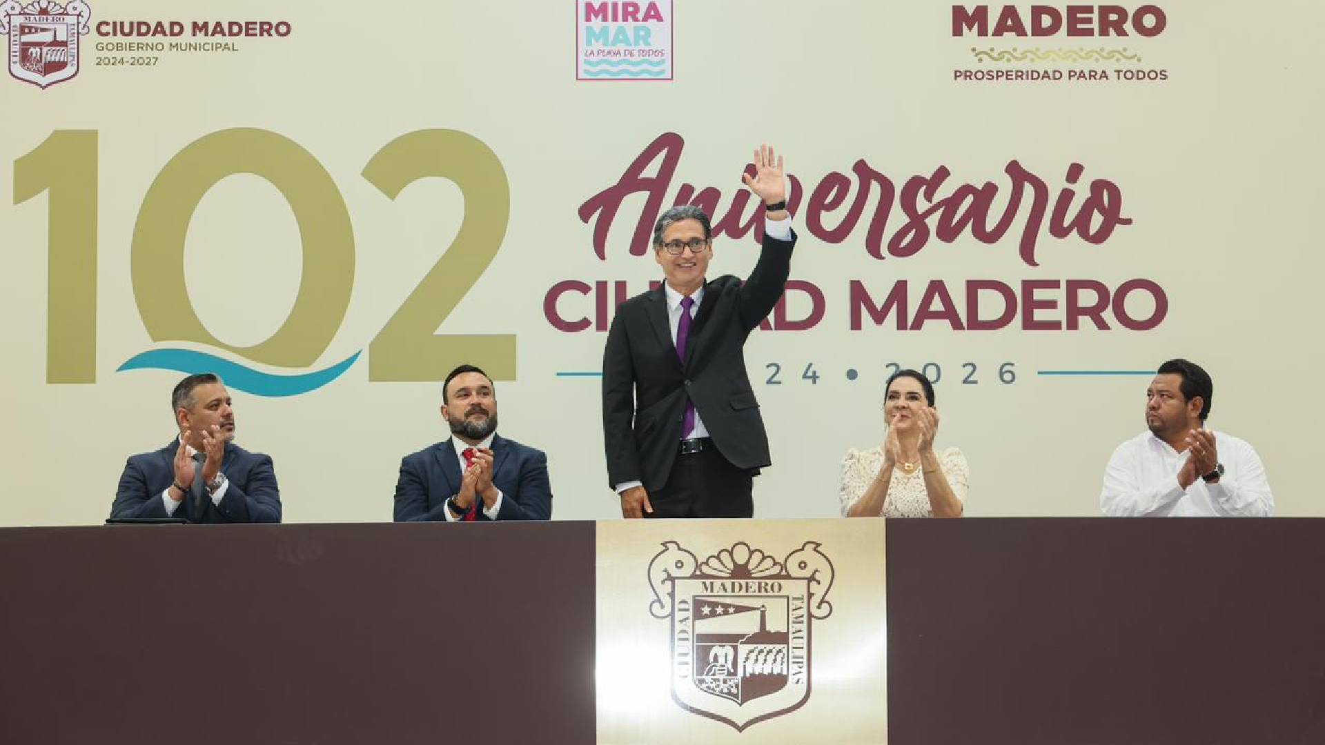 Erasmo González encabeza celebración del 102 Aniversario de Ciudad Madero