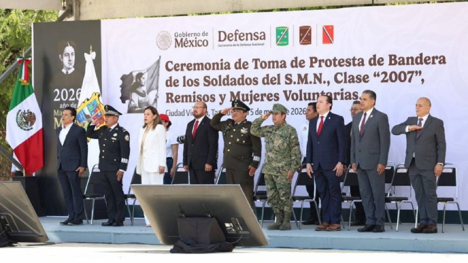 Tamaulipas conmemora Batalla de Puebla con toma de protesta del SMN