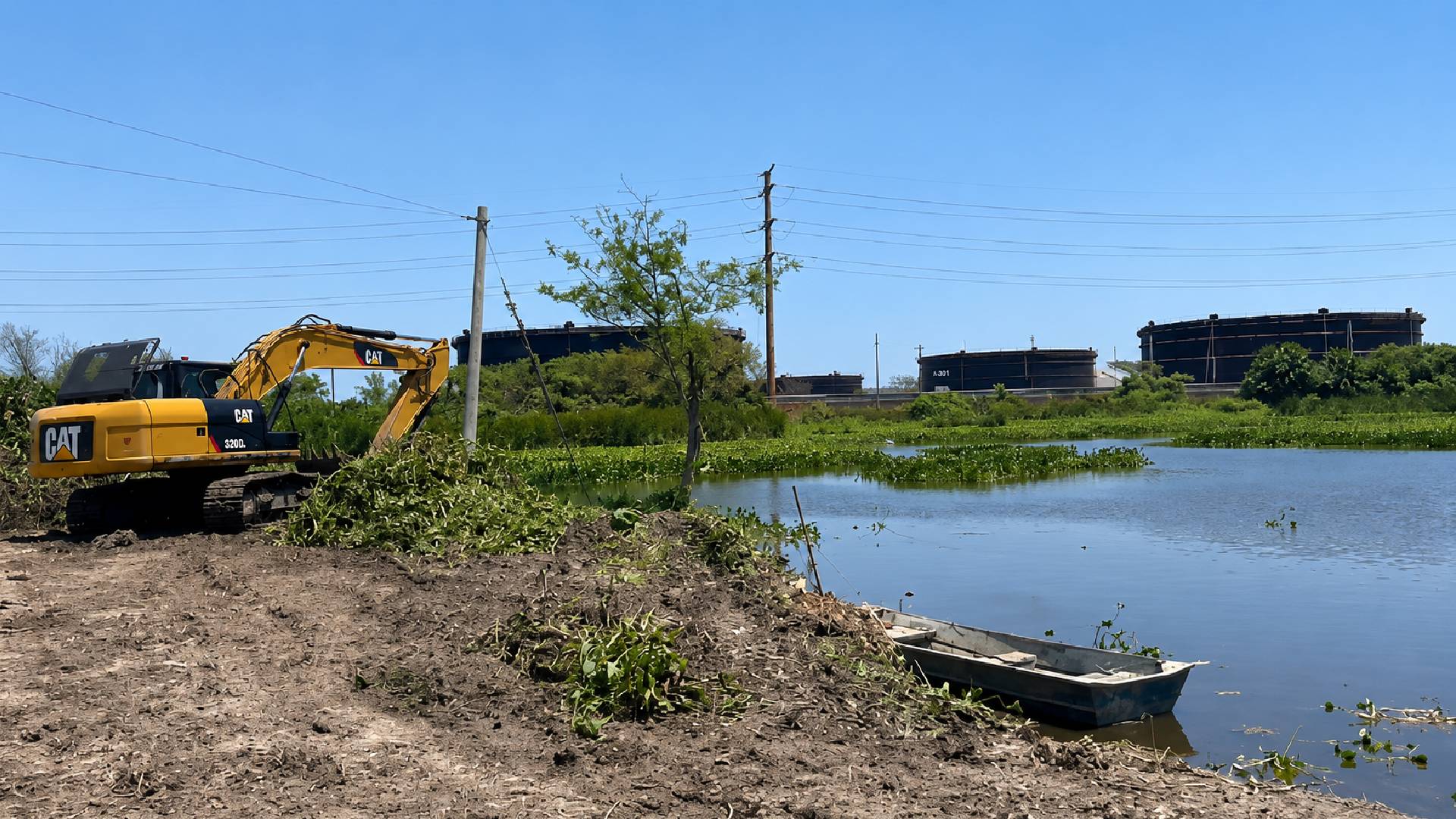 Refuerzan retiro de lirio acuático en lagunas de Ciudad Madero