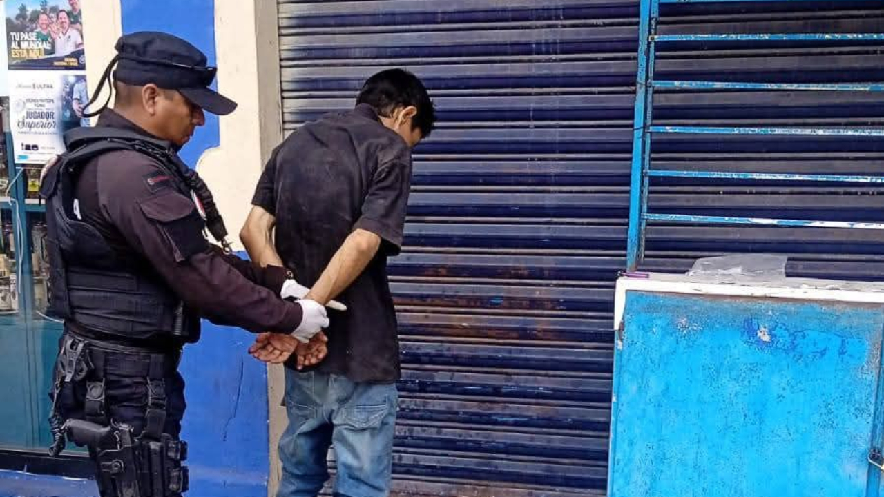 ¡No logró escapar! Detienen a ladrón en mercado de Tampico
