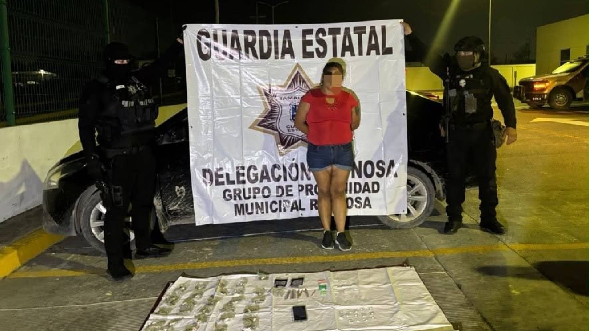 Cae mujer con marihuana, cristal y cocaína en Reynosa
